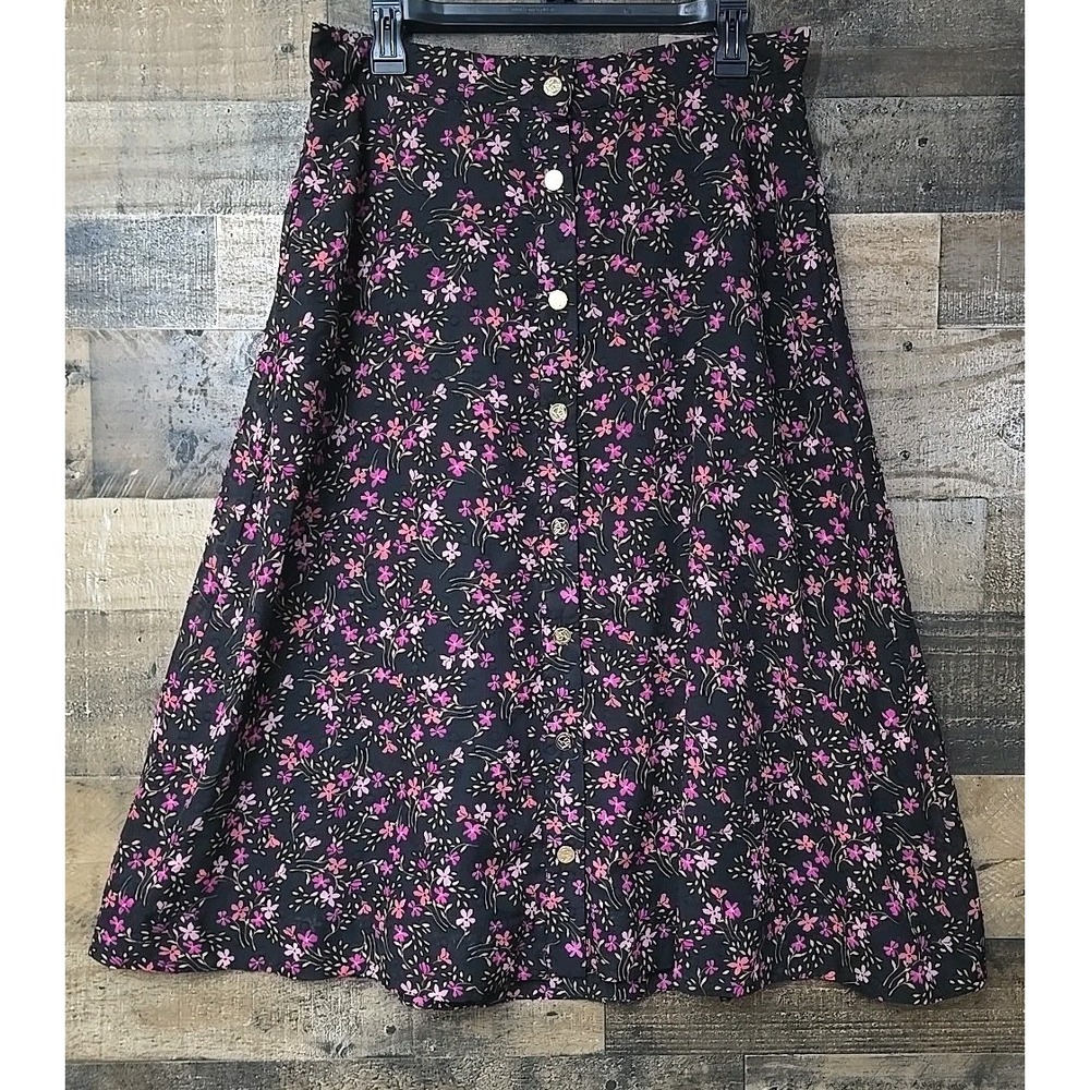 Draper James Floral Midi Skirt Women Large Lined Classic Fairygoth Boho Cottage